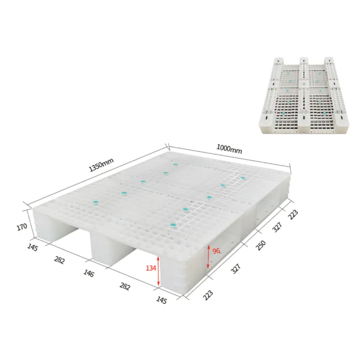 High Load Bearing Capacity Plastic Pallet ARL-DDC1350