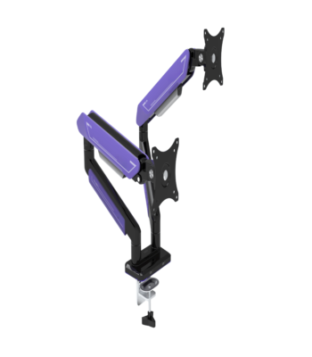 Dual Monitor Ergonomic Desk Mount with Ambient Lighting ARL-A08501B