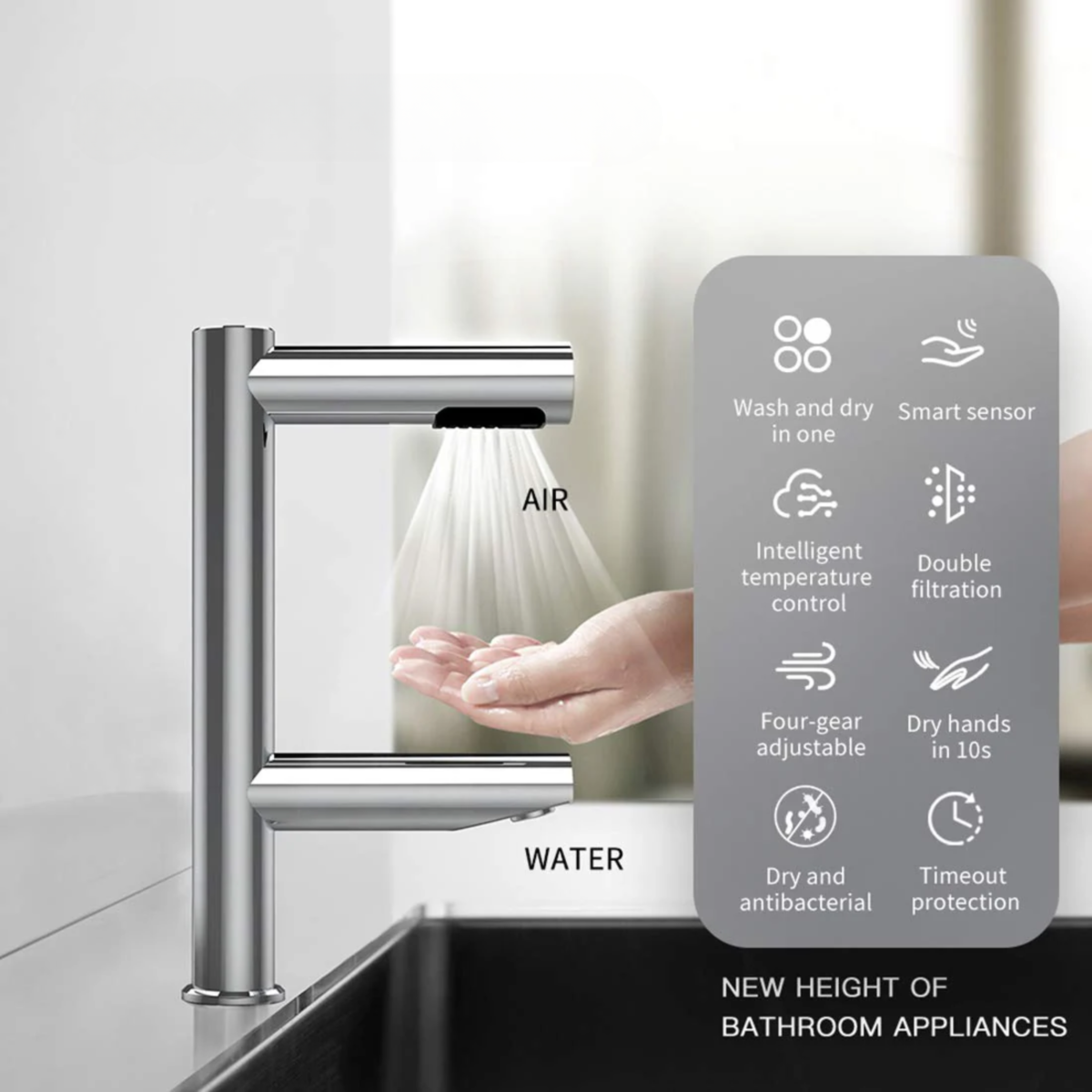 Super Air Tap Hand Dryer Wash+Dry ARL-AK7130