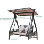 Three-Seat Durable Aluminum Outdoor Swing Chair with Comfortable Cushions