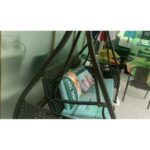 Three-Seat Durable Aluminum Outdoor Swing Chair with Comfortable Cushions