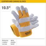 Leather Gloves with Cotton Back, Rubberized Cuff, and Half Lining Model ARL-GDS10U