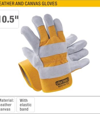 Leather Gloves with Cotton Back, Rubberized Cuff, and Half Lining Model ARL-GDS10U
