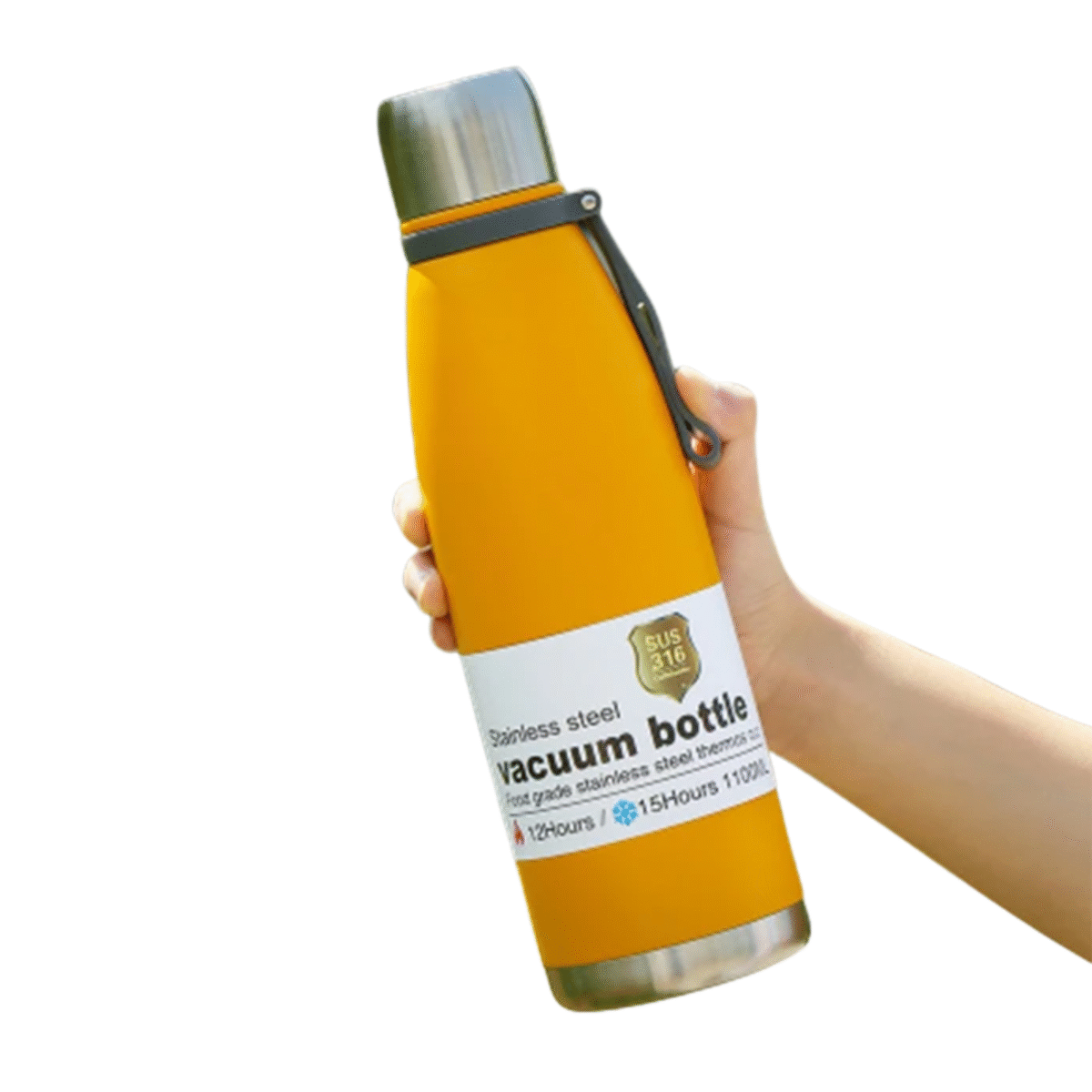 1100ML Vacuum Insulated Stainless Steel Water Bottle with Carabiner