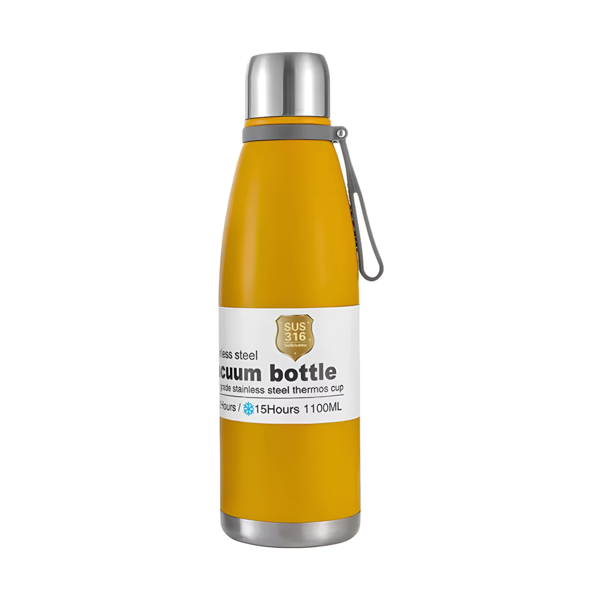 1100ML Vacuum Insulated Stainless Steel Water Bottle with Carabiner