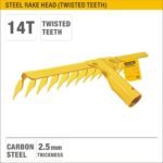 14-Teeth Twisted Steel Rake Head Model ARL-RAV14E