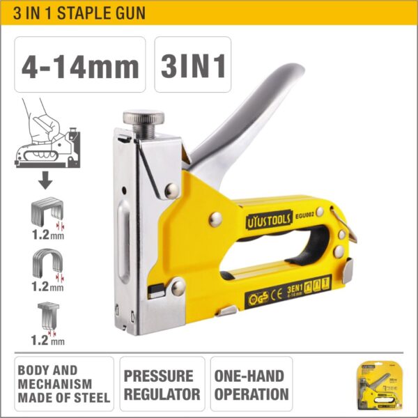 3 in 1 Manual Staple Gun for 4-14mm Staples Model ARL-EGU002