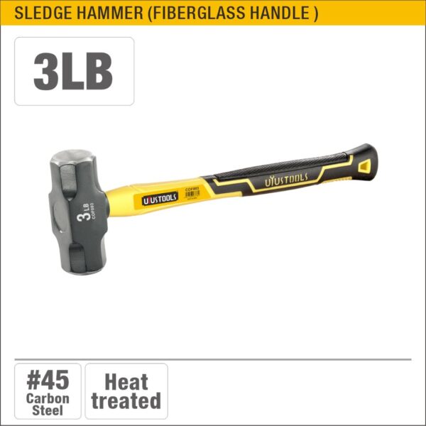 3LB Sledge Hammer with Fiberglass Handle Model ARL-COF003