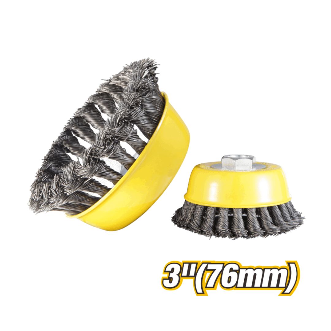 76mmKnotted Wire Cup Brush with M14x2 Thread Model ARL-EBC103