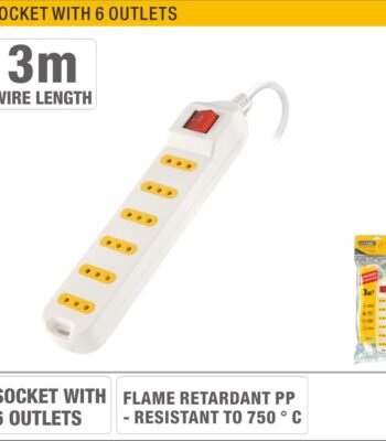 3m White Extension Socket with 6 Outlets ARL-AGM316CL-B