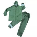 Waterproof Green PVC/Polyester Plastic Rainsuit for Workers ARL-5115