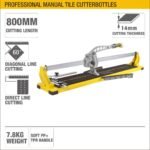 800mm Professional Manual Tile Cutter with Tungsten Carbide Blade Model ARL-CCA800