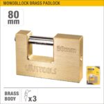 80mm Monoblock Brass Padlock Model ARL-CAR080
