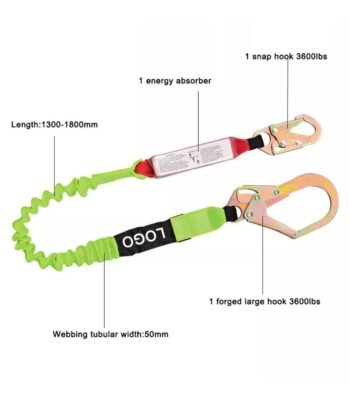 ANSI Z359.13 Certified 1 Hook Safety Harness Energy Absorber Lanyard ARL-HN32