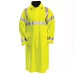 Anti Arc Flame Retardant High Visibility Reflective Lime Yellow Waterproof Adult Raincoat for Men ARL-FRC-001Y