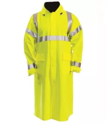 Anti Arc Flame Retardant High Visibility Reflective Lime Yellow Waterproof Adult Raincoat for Men ARL-FRC-001Y