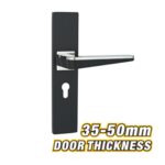 Black Finish Double Cylinder Lever Handle Lock with Brass Cylinder for Wood and Metal Doors (35-50mm Thickness) Model ARL-CH501YH