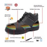Black Leather Rubber Sole Industrial Safety Shoes with CE Steel Toe ARL-TM093