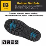 Black Leather Rubber Sole Industrial Safety Shoes with CE Steel Toe ARL-TM093