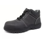 Black Leather Rubber Sole Industrial Safety Shoes with CE Steel Toe ARL-TM093