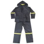 Black Nylon PU Coating Rain Wear High Visibility Reflective Men Water Proof Adult Rain Suits ARL-6601