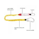 CE EN355 Yellow Polyester Webbing Energy Absorber Safety Lanyard with 1 Forged Large Hook ARL-HN34