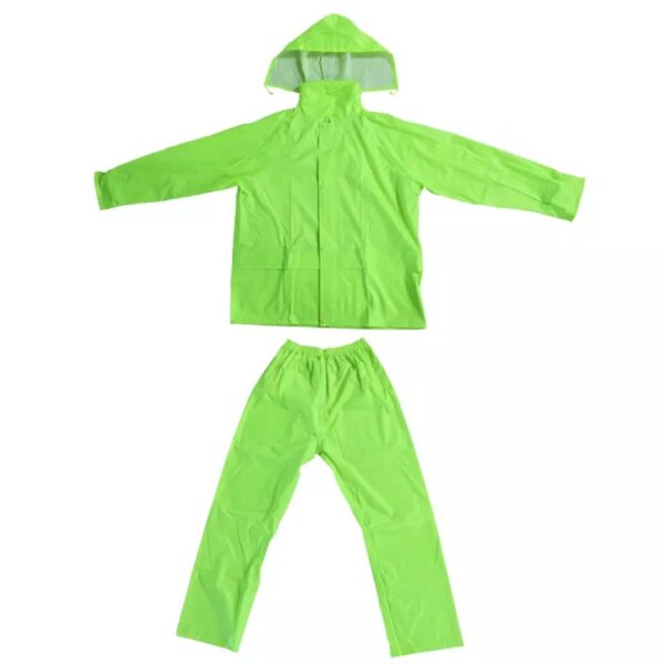 Fluorescent Green 170T Polyester Fabric PVC Coated Men Raincoat Waterproof ARL-RT34