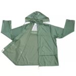 Green Two Pieces Water Proof Rain Wear Polyester PVC Coating Men Rain Suit ARL-5128