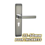 Grey Finish Double Cylinder Lever Handle Lock with Brass Cylinder for Wood and Metal Doors Model ARL-CH536TH