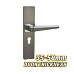 Grey Finish Lever Handle Lock with Brass Cylinder for Wood and Metal Doors (35-50mm Thickness) Model ARL-CH501TH