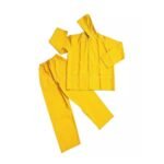 High Quality PVC Waterproof Hooded Yellow Rainwear ARL-5116