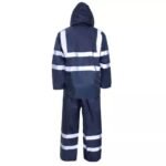 Navy Blue Rain Suit with Reflective Tape PVC Two Piece Raincoat ARL-5119