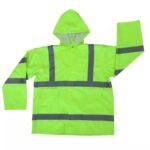Oil Chemical Resistant 170T Polyester Pvc Coated Reflective Raincoat Waterproof ARL-RT07