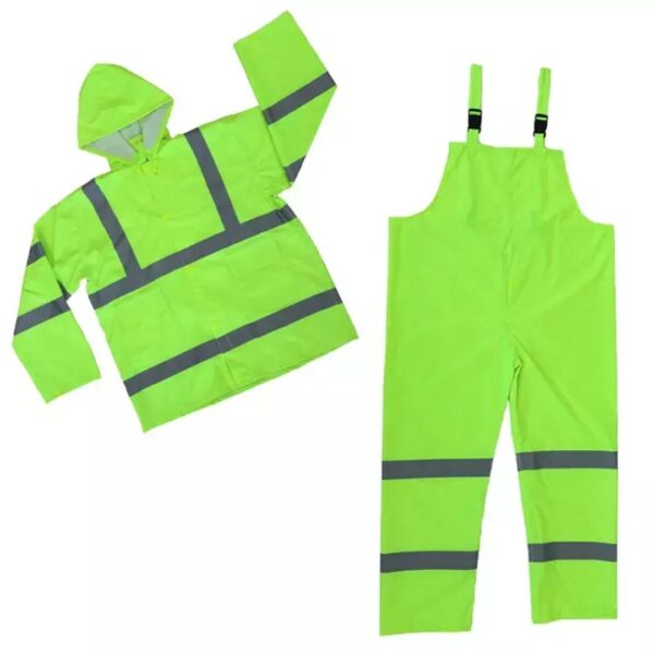 Oil Chemical Resistant 170T Polyester Pvc Coated Reflective Raincoat Waterproof ARL-RT07