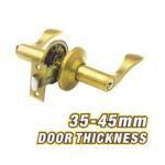 Polished Brass Lever Handle Lock for Bedroom Doors (35-45mm Thickness) Model ARL-CH1863PB