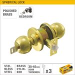 Polished Brass Spherical Lock Model ARL-CH587PB
