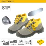 Size 8 US / 7 UK / 41 EU S1P Safety Boots with Steel Toe Cap, Anti-Static Properties, Anti-Penetration Sole, and Split Leather Upper Model ARL-BOT341
