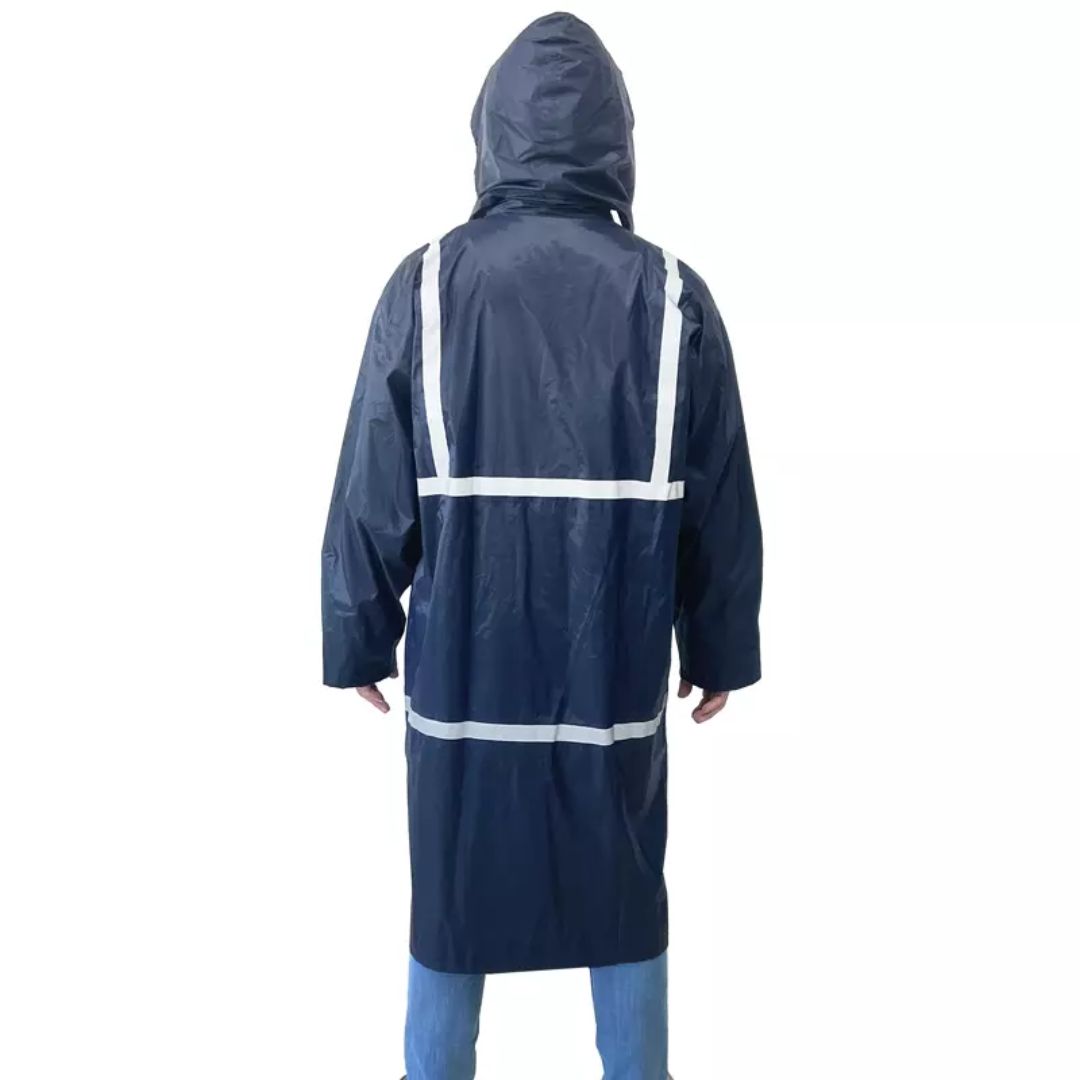 Waterproof Oil Resistance Hi-vis Reflective Polyester PVC Raincoat ARL-RT23