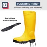Yellow PVC Safety Rain Boots Gumboots ARL-GB39