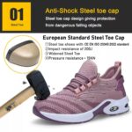 Air Cushioned Fashion Sport Safety Shoes Pink for Women ARL-TM3130