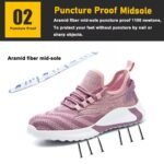 Anti-Slip Fashionable Pink Safety Shoes for Women ARL-TM3058