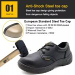 Black Steel Toe Leather Lining Safety Shoes ARL-TM025
