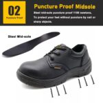 Black Steel Toe Leather Lining Safety Shoes ARL-TM025