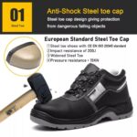 Black Sturdy Leather Safety Shoes for Construction ARL-TM005L
