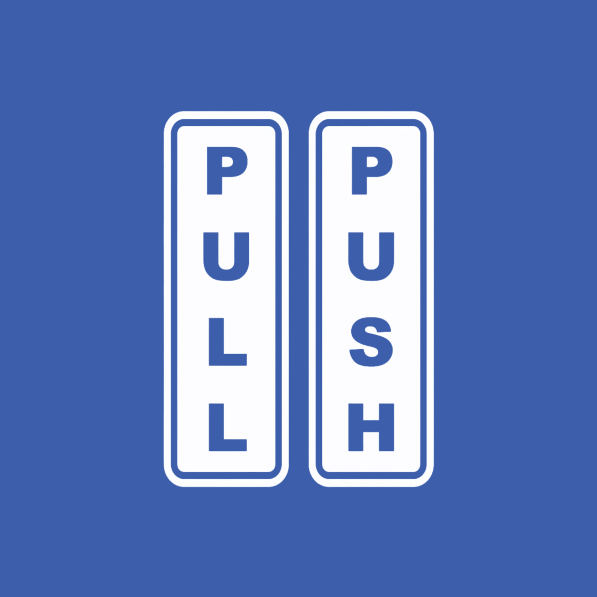 Push Pull Entrance Exit Door Sign Vinyl Sticker - Transparent Background (7x2 Inch)