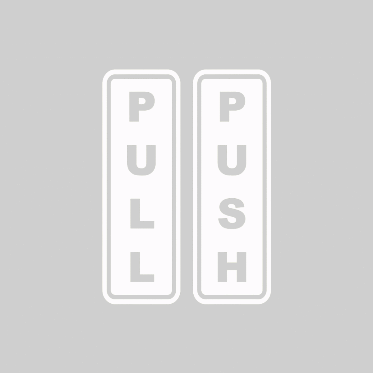 Push Pull Entrance Exit Door Sign Vinyl Sticker - Transparent Background (7x2 Inch) - Image 1