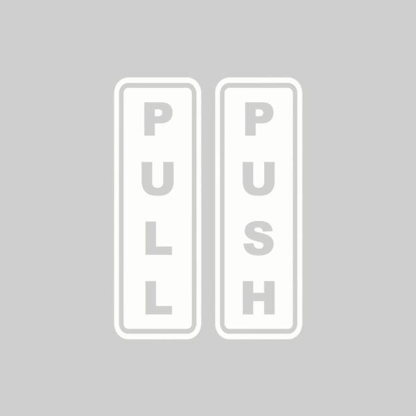 Push Pull Entrance Exit Door Sign Vinyl Sticker - Transparent Background (7x2 Inch)