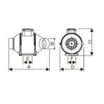 Full Duct Ventilation Fan one-to-two concealed duct fans - ARL-DPT10-34-30(P1Y)