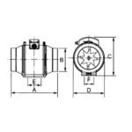 Full Duct Ventilation Fans Concealed Duct Fan ARL-DPT Series