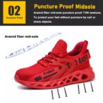 Light Weight Fashion Sport Safety Shoes Red for Women ARL-TM262